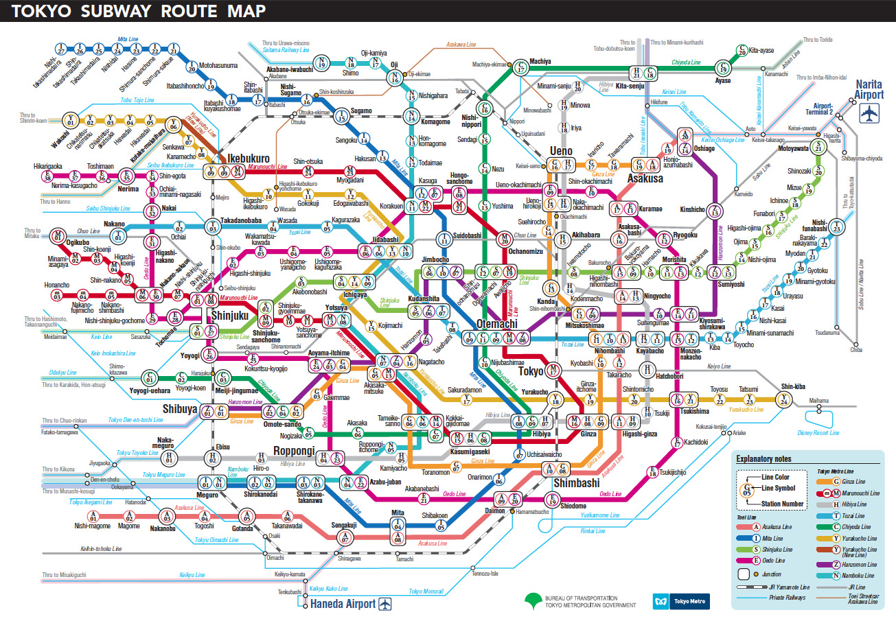 Japanese Inspiration: Tokyo Subway Route Map